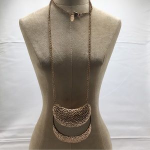 Suen Hammered Gold Long Necklace